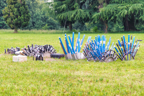 profesional fireworks preparation in the field