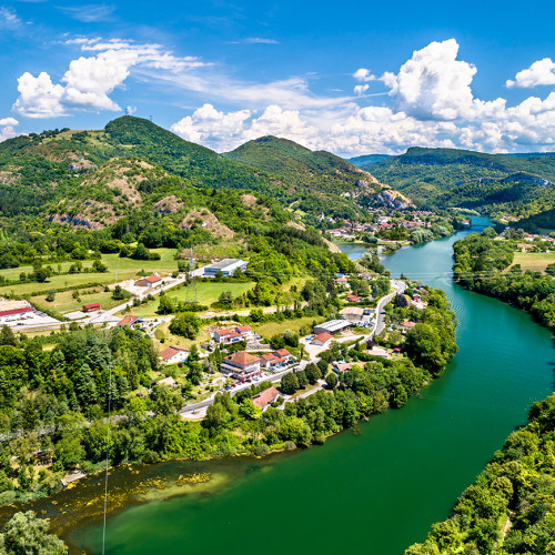 Gorge of the Ain river in France