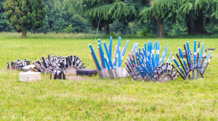 profesional fireworks preparation in the field