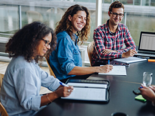 Diverse group of business team in boardroom meeting