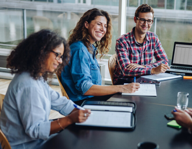 Diverse group of business team in boardroom meeting