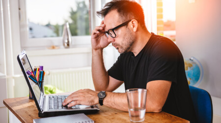 Creative man working at computer