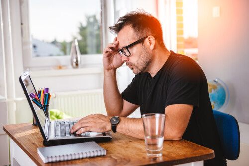 Creative man working at computer