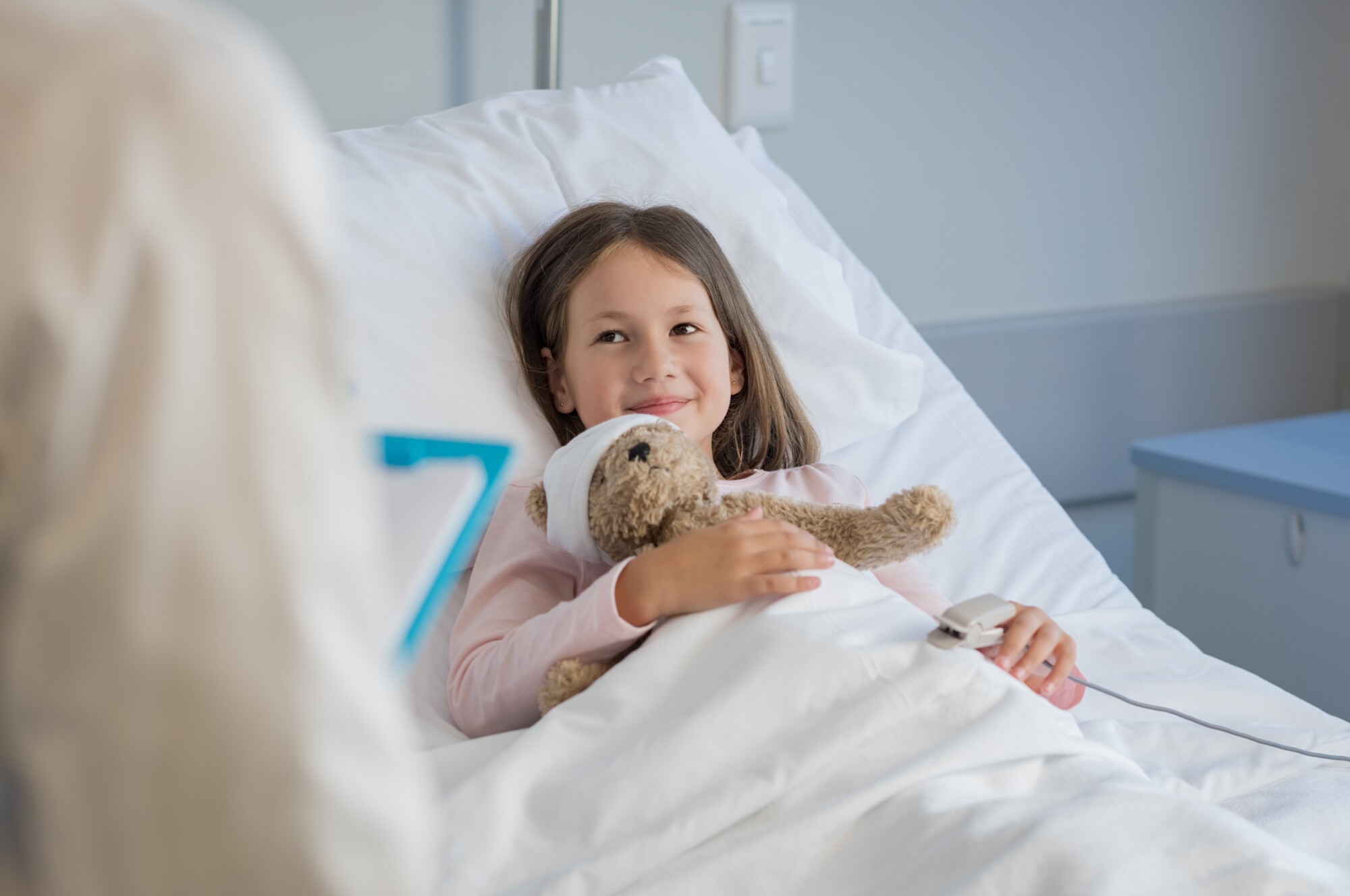 Cute girl at hospital