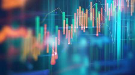 technical financial graph on technology abstract background