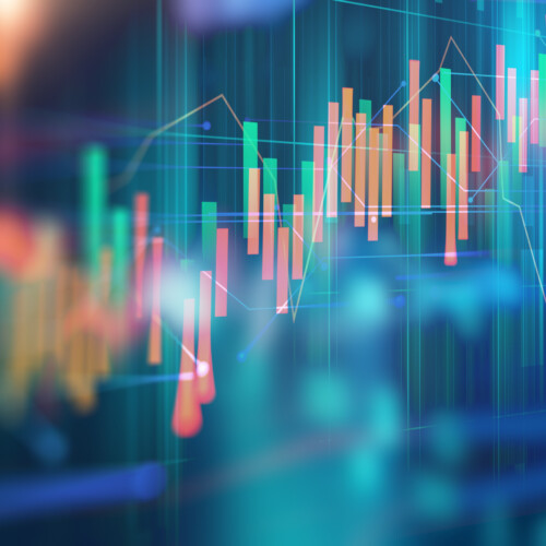 technical financial graph on technology abstract background